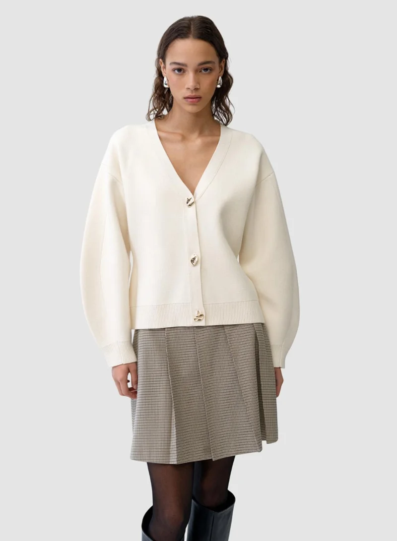 فرنش كونكشن Missy Knit Cinched Waist Cardigan